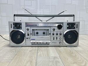 動作品　SANYO サンヨー ラジカセ　FM/AM ラジオ　MR-V8 三洋電気　カセットレコーダー　昭和レトロ