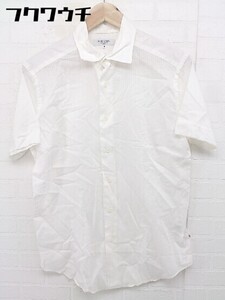 ◇ ◎ UNITED ARROWS BLUE LABEL シャドーストライプ 半袖 シャツ サイズM オフホワイト メンズ