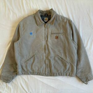 Carhartt デトロイトジャケット グレーベージュ XXL ダック ビンテージ カーハート 90s