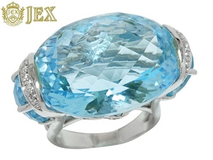 Blue Topaz K18WGブルートパーズ ダイヤモンドリング NO.304784