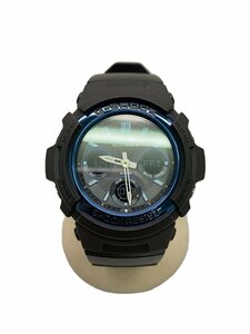 CASIO◆ソーラー腕時計・G-SHOCK/デジアナ/ラバー/BLK/BLK