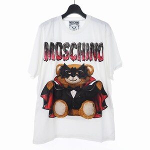 未使用品 モスキーノ MOSCHINO 20SS バッド テディベア プリント Tシャツ カットソー 半袖 M ホワイト 白 A0711 レディース