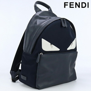 中古 フェンディ リュック メンズ ブランド FENDI モンスターバックパック ナイロン 7VZ012 8FC F06HY ネイビー バッグ