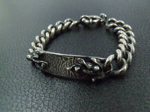 Ugo Cacciatori × DIESEL 2008 Collection Distressed ID Bracelet Silver 925 Sterling Silver Custom Italy Made ウーゴ ブレスレット