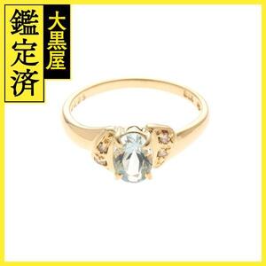 JEWELRY　ジュエリー　リング　K18　アクアマリン　ダイヤモンド0.05　 2.3g　#10　2141300435654【208】