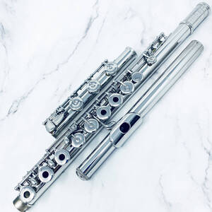 479) 即決価格 ムラマツ フルート PTP 総銀製 インラインリングキー H足部管 Eメカ付き ストレート Muramatsu Flute PTP All Silver B-Foot