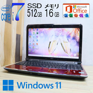 ★中古PC 最上級4コアi7！新品SSD512GB メモリ16GB★AH77/C Core i7-2630QM Webカメラ Win11 MS Office2019 Home&Business★P71215