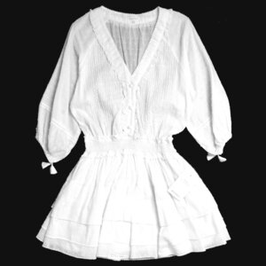 【タグ付き・新品】Poupette St Barth Ariel Cotton Minidress アリエル コットン ミニドレス XS ホワイト P00552746 プペットサンバルト