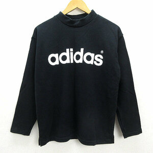 Z■90’S 古着■アディダス/ADIDASハイネック スウェットトレーナー■黒【160】ジュニア/LADIES可/レトロ/2【中古】■