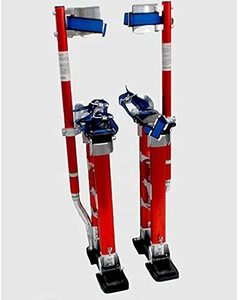 竹馬 Drywall Stilts 乾式壁ペイント 18"~30" (46cm~76cm)アルミニウム 高所作業 レッド（赤）