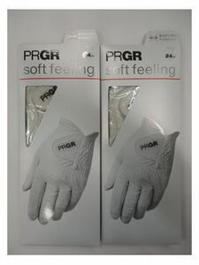 ■PRGR Soft Feeling GLOVE プロギア ソフトフィーリング メンズグローブ x 2枚【24cm/WH】『柔らかいのにやぶれにくい』PG-119