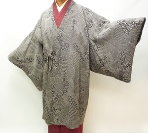 まゆの四季/新品/日本製/ロング和装コート/米沢織ちりめん/道中着衿コート－道長取りFサイズ