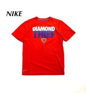 【US輸入品】00’s ナイキ NIKE DIAMOND THIEF PRINT プリントTシャツ レッド 赤 T-Shirt 古着 まとめ 大量