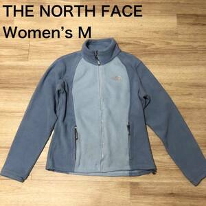 【送料無料】傷汚れありTHE NORTH FACE ジップアップフリースジャケット　パステルカラー青水色　レディースMサイズ　ザノースフェイス