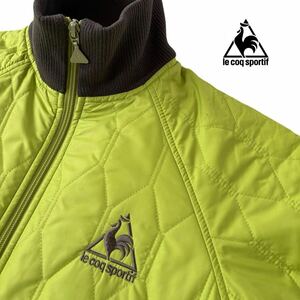 ルコック スポルティフ lecoq sportif フルジップ キルティング 中綿ジャケット L グリーン グレー ジャケット