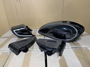 ＧＳ４００外装セット　黒銀Ｅ１　タンク　テールカウル　アルフィン/社外 GT380 GS400E GS400L BEET外装 サイドカバー キジマ 黒 ブラック