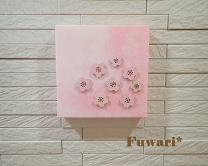 【15×15cm】軽量ファブリックパネル_桜（木製パーツ）5