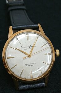 要修理品!!動作1日持たず!!CITIZEN/シチズン ユニオン パラショック フィノックス 手巻き 金色 ウォッチ 20MICRONS 腕時計