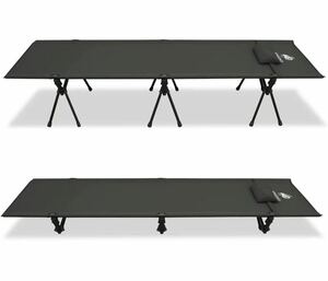 コット キャンプ フォールディングコット 2way 軽量 キャンプベッド 防災用品 キャンプ用品 耐荷重150kg (ブラック)