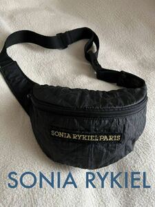 ソニアリキエル SONIA RYKIEL PARIS 黒 キルティング ウエストポーチ ビンテージ フランス製 ☆M1942