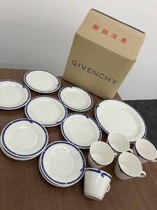 【M】ジバンシー GIVENCHY カップ＆ソーサー お皿 セット 大皿 中皿 ブランド洋食器 未使用保管品