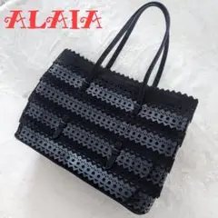 ALAIA イタリア製 トートバッグ レザー エナメル スエード ブラック