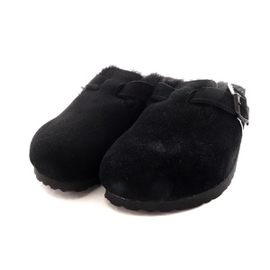 未使用品 ビルケンシュトック BIRKENSTOCK 24AW BOSTON VL SHEARLING サボ サンダル スエード 23cm 黒 ブラック /AK21 レディース