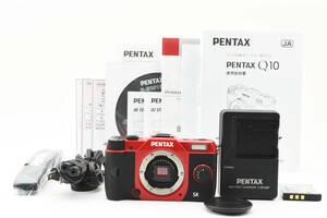 超美品 PENTAX Q10 ミラーレス一眼カメラ レッド ボディ シャッター回数6 ペンタックス 747