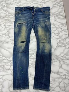 ♪【DSQUARED2 ディースクエアード SEXY TWIST JEANS セクシー ツイスト デニムパンツ インディゴ S74LB0540 サイズ46】OK18074