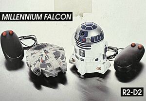 当時物★即★バンプレスト スターウォーズ ミレニアムファルコン+R2-D2 リモコン 2種/未使用品 検索:非売品バンダイ ハンソロ チューバッカ