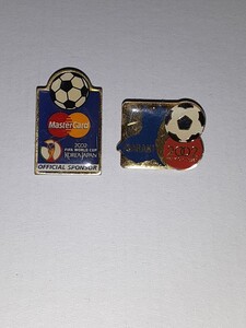 2002 FIFA ワールドカップ 　マスターカード　茨城　２個セット　ピンバッジ　スレ傷あり