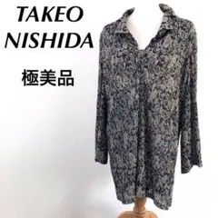 【極美品】TAKEO NISHIDA　タケオニシダ　ブラウス　総柄　昭和レトロ