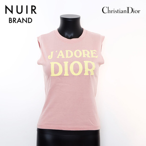 クリスチャンディオール Christian Dior 半袖Ｔシャツ タンクトップ ロゴ 38 ピンク