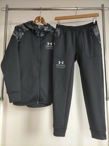 状態良好 UNDER ARMOUR アンダーアーマー UAニットジャケット UAニットパンツ 上下 セットアップ size-LG 1368939 1368940 ★ジャージ