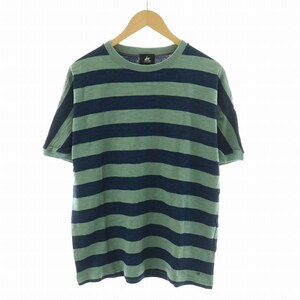 レッドイヤーポールスミス RED EAR PAUL SMITH Tシャツ カットソー 半袖 ボーダー M 緑 グリーン 紺 ネイビー /NQ メンズ