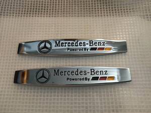 【ゆうパケット送料込】Mercedes Benz エンブレムプレート 縦2cm×横10cm×厚5mm　2枚組　⑥　メルセデスベンツ