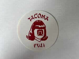 タコマフジレコード TACOMA FUJI RECORDS ステッカー 白x赤 全長 9cm