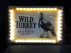 非売品 ワイルドターキー LED額縁サイン WILD TURKEY バーボンウイスキー バーグッズ 看板 ディスプレイ インテリア 未使用