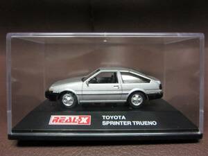 リアル-Ｘ★TOYOTA SPRINTER TRUENO シルバー★ダイキャスト 1/72スケール★REAL-X