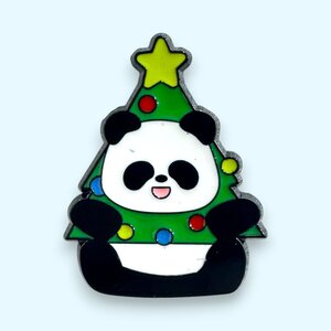 パンダ クリスマス クリスマスツリー ジャイアントパンダ 動物 ピン ピンバッジ バッジ ポスト投函