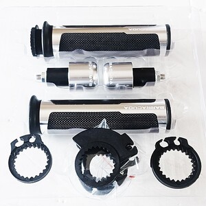 Z250 Z300 ZX25R ZX4R ZX6R ZX7R ZX9R ZX11R ZX10R ZX12R ZX14R GPZ750R GPZ900R 汎用 アルミ グリップ ハンドル バーエンド スロットル 銀