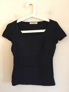 【送料無料】中古 M-PREMIER エムプルミエ Tシャツ ブラック サイズ 36