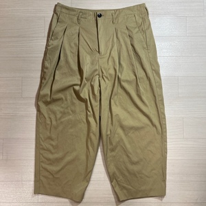 VOAAOV/ヴォアーブ/Nylon Chino Tuck Pants/ナイロンチノタックパンツ/ベージュ/ワイドテーパードパンツ/サイズ2