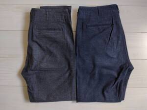 送料無料/中古/2本セット/size=M/BEAMS/モールスキンストレッチテーパードチノ/パンツ/ビームス/ストレッチパンツ/スキニー