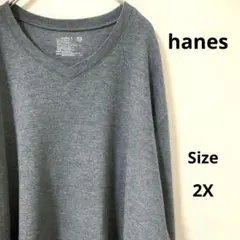 【hanes】　サーマル　ロングTシャツ　秋　USED ヘンリーネック