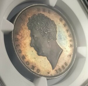 ジョージ4世 プルーフ 64 カメオ 1826年 1/2 ハーフクラウン イギリス NGC PF64 CAMEO 銀貨 アンティークコイン ワイオン 英国