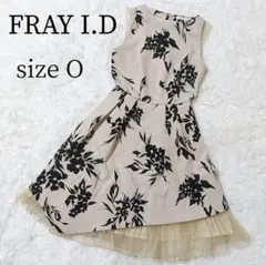 【FRAY I.D】ノースリーブ ワンピース  ミモレ丈 花柄 チュール フレア