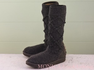 MK301◆レディース【UGG オーストラリア】ニットブーツ グレー 24.5cmくらい