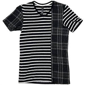 定価1万 wjk SWITCHING V S/S CUT＆SAWN Tシャツ S グレー　スイッチングブークレーTシャツ　ジュンハシモト　akm