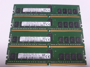 メモリ サーバーパソコン用 SK hynix DDR4-2400 (PC4-19200) ECC Registered 16GBx4枚 合計64GB 起動確認済です HMA82GR7AFR8N-UH②